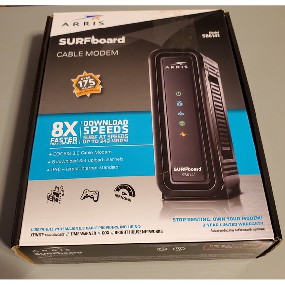 ARRIS SURFboard SB6141 modem and power supply - Picture 1 of 12